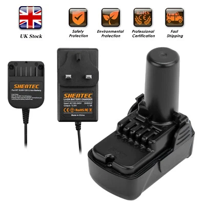 SHENTEC 4Ah 10.8V Li-ion Battery/Charger For Hitachi BCL1015 BCL1030 CR10DL CJ10DL DB3DL