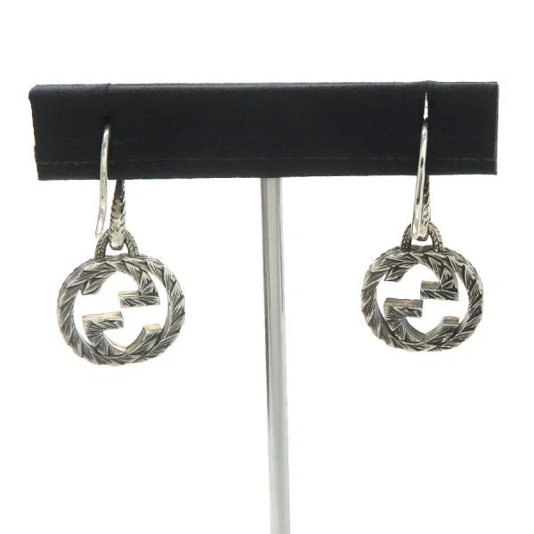 Boucles d'oreilles GUCCI à motif argent imbriqué diamètre 1,5 cm accessoires femmes