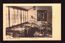 POSTCARD : ILLINOIS - EVANSTON IL - THE HOMESTEAD HOTEL DINING ROOM B&W LINEN