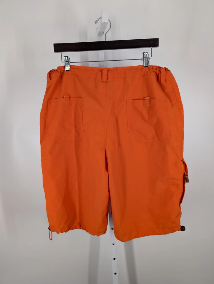 Pantalones Cortos Diesel Vintage Y2K Naranja Paracaídas Industrial Rave Dance OSFA 30"+  Foto 3 de 4