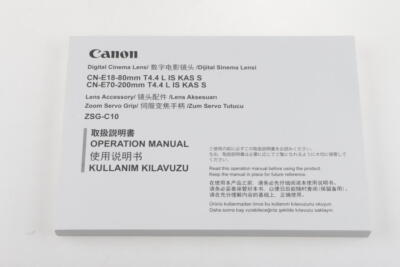 CANON Operation Manual für CN-E Objektive