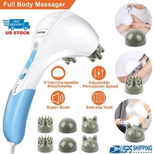 Handheld Full Body Electric Percussion Massager with 6 Interchangeable Heads