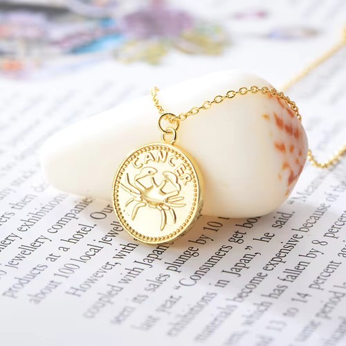 925 Sterling Silver 18K Gold Plated Zodiac Sign Coin Necklace(front&back design) - 第 12/20 張圖片
