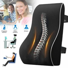 Lumbar Back Support Cushion Car Seat Wheelchair Office Chair Pillows Memory Foam