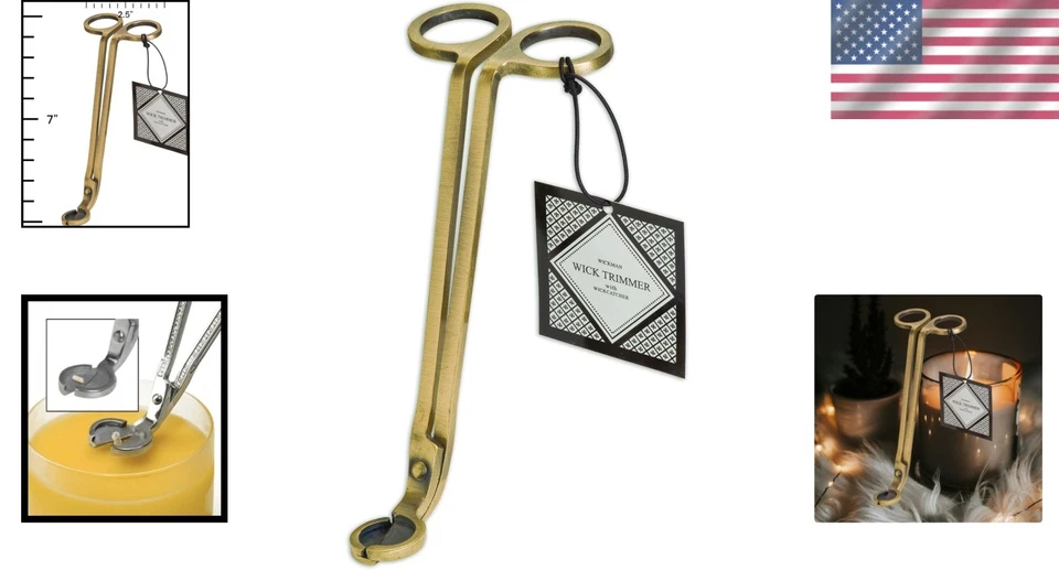 Recortadora de mechas de latón antigua liviana para mantenimiento de velas sin esfuerzo Foto 2 de 4