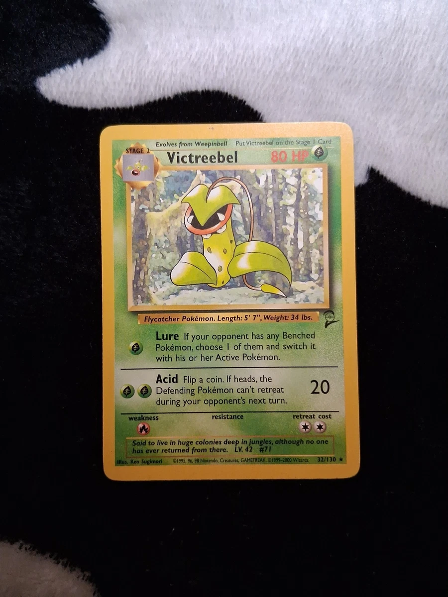 what does the back of a pokemon card look like PSA9 - 1999 Pokemon - Victreebel Holo 14/64 - Jungle