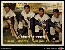 1957 Topps #400 Duke Snider Dodgers' Sluggers HALL-OF-FAME 2 - GOOD