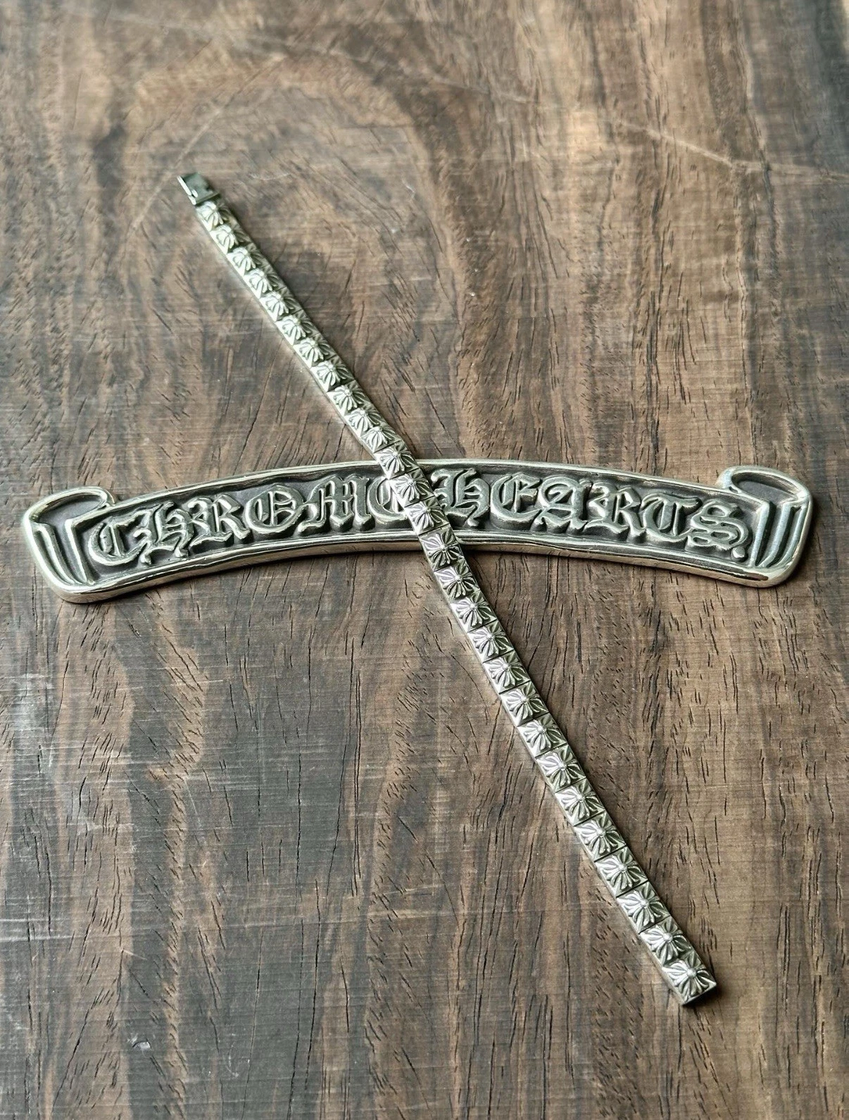 CHROME HEARTS bracciale stile cuori cromati 8 pollici