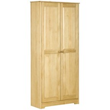 HOMCOM 67" Pinewood Kitchen Pantry Storage Cabinet with 2 Doors Refurbished