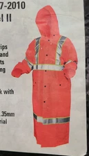 NEW River City 201CL3 Luminator 49" Raincoat 35mm PVC Class III, Level II Orange