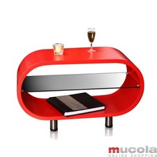 B Ware / Couchtisch Designertisch Beistelltisch Wohnzimmer Glastisch rot Rund 1