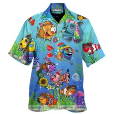 Fish Ocean In The Deep Blue Sea Joy To You And Me Hawaiian Shirt O, Beach Shirt