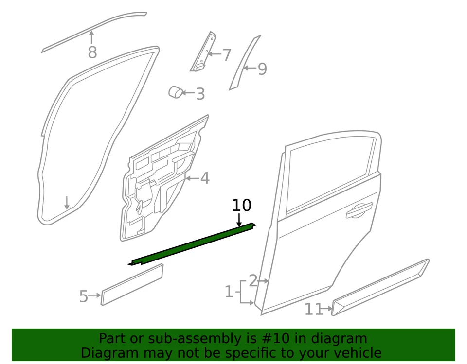 Genuine Nissan Belt Molding 82821-ET000 - Image 3 of 3