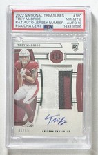 2022 National Treasures TREY McBRIDE RC 3 Color Patch AUTO #/85 PSA 8 Auto 10