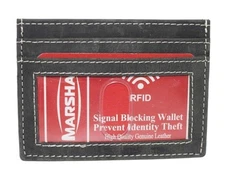 CAZORO Slim Card Case Wallet Vintage Leather with RFID Lock for Men