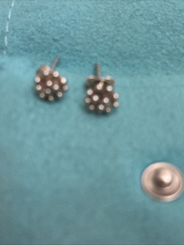 Tiffany & Co. Sterling Silver Tiny Starburst Stud Earrings with Pouch