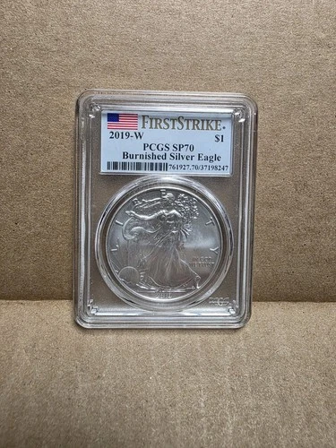 2019-W Burnished American Silver Eagle First Strike PCGS SP70