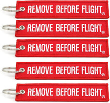 - Remove before Flight Key Chain - 5 Pack - Jet Tag Keychain - Size: 1 Inch X 5