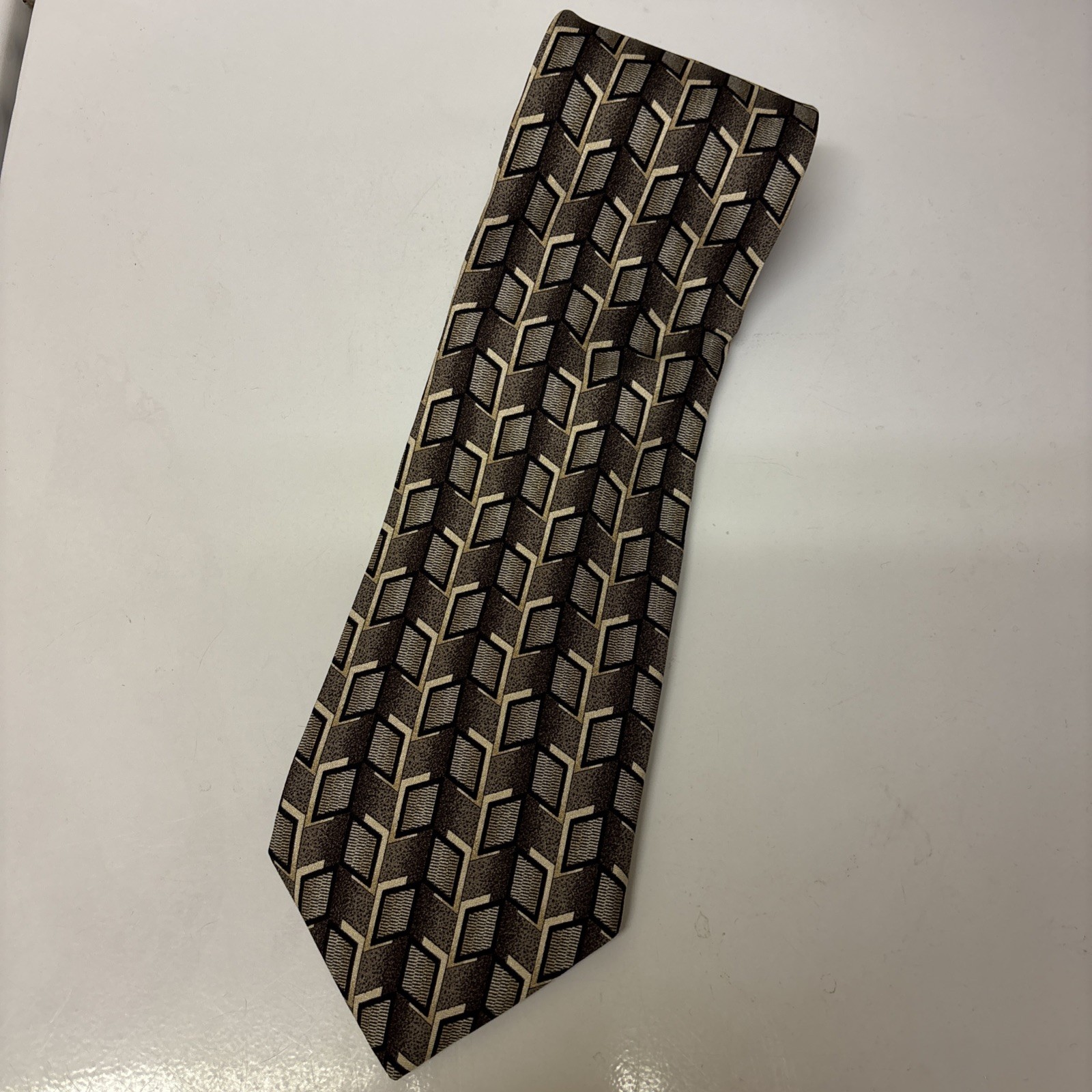 Daniel Craig DC Tie Geometric Pattern Italian 100… - image 1