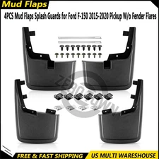 4PCS Mud Flaps Splash Guards for Ford F-150 2015-2020 Pickup W/o Fender Flares