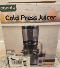 Canoly C16 Cold Press Juicer | 6" Wide Chute | 3-in-1 Strainers | Open Box