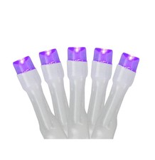 Northlight 20 Battery Operated Purple LED Wide Angle Christmas Lights White Wire