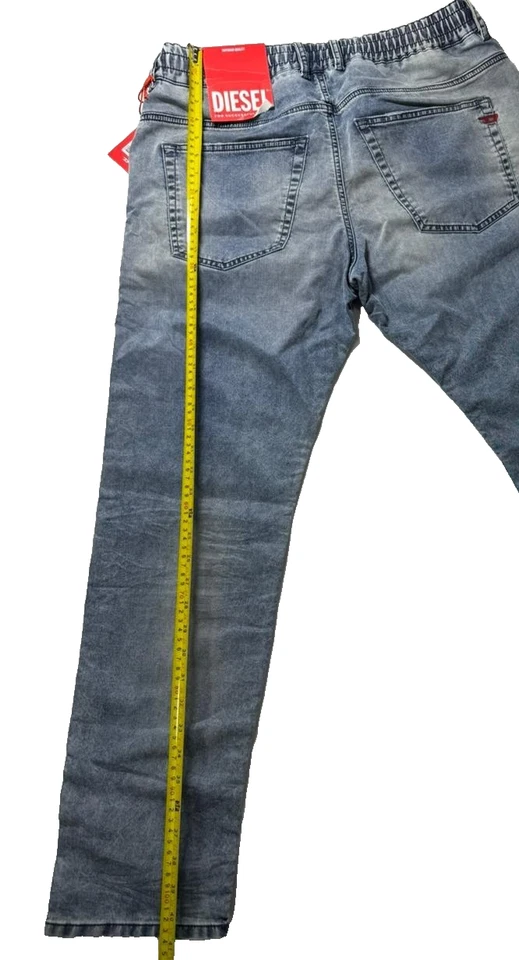 Pantalones de mezclilla para correr Diesel D-Krooley 32 azul lavado calce ajustado elásticos Foto 4 de 4