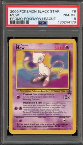 Pokemon Mew League Black Star Promo #8 PSA 8