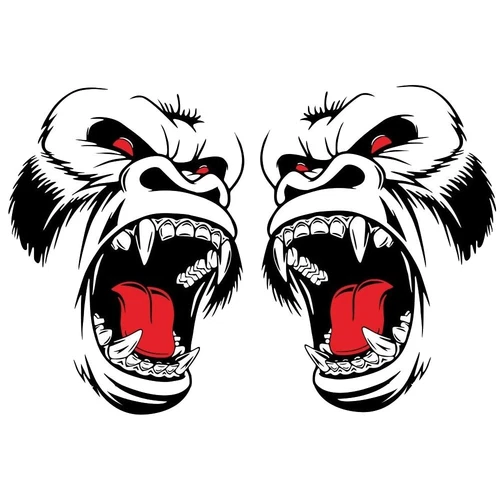 2x Horror Gorilla Ape Graphics Side Door Bonnet Vinyl Decal Stickers For Jeep Et - Bild 4 von 8