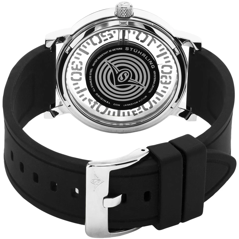 RELÓGIO DE QUARTZO MASCULINO STUHRLING WINCHESTER 42MM PULSEIRA DE SILICONE CAIXA DE AÇO 830.01 - Imagem 3 de 3