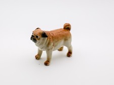 Brown Pug Ceramic Figurine, Standing Pose, Idea Gift for Dog Lovers, Home Decor