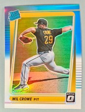 2021 Donruss Optic Carolina Blue & White Prizm Wil Crowe #94 Pittsburgh Pirates
