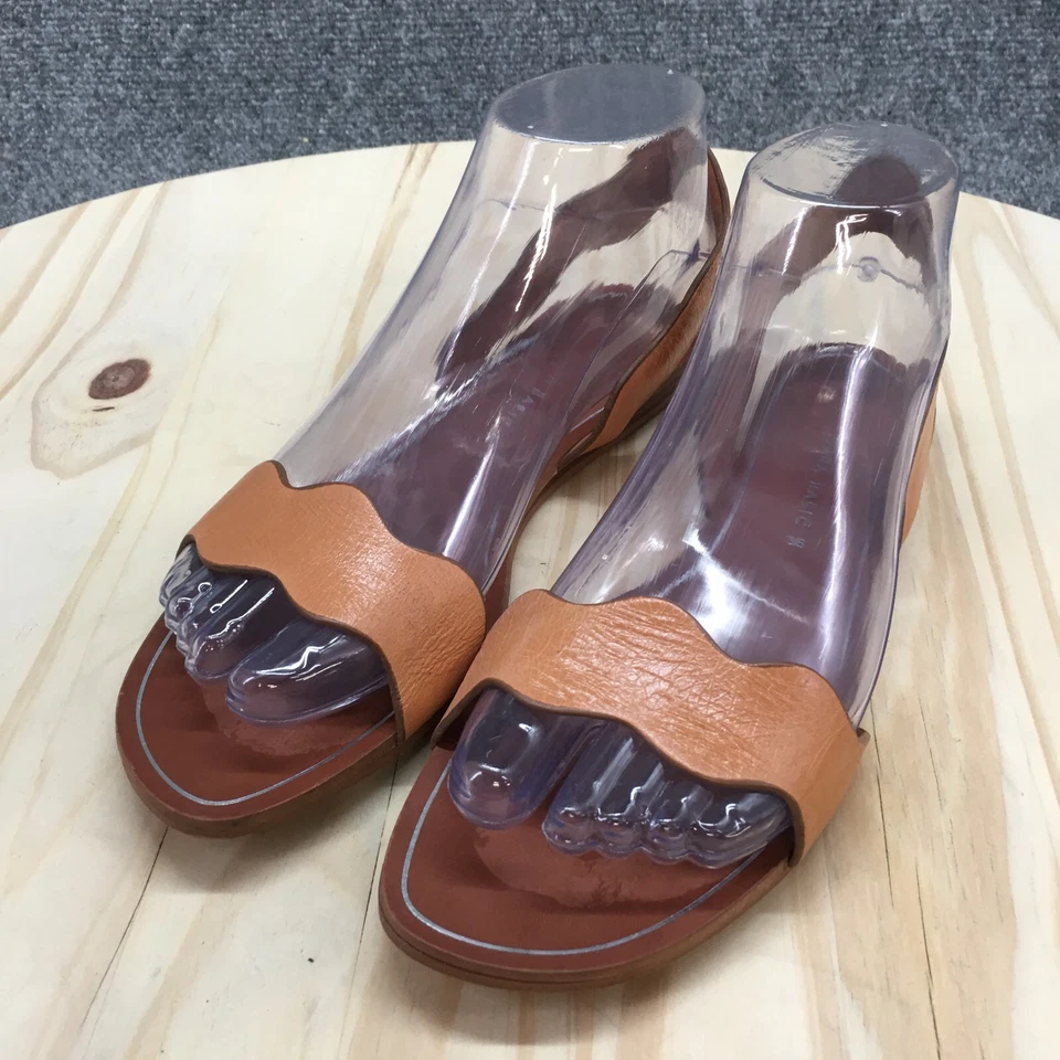 Sandalia Zara Mujer 36 Marrón Colección Básica Correa al Tobillo Sin Cordones Cuero Informal Foto 3 de 4