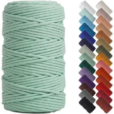 4mmx100M Macrame Cord Cotton Rope String DIY Braid Ornament Craft Accessories