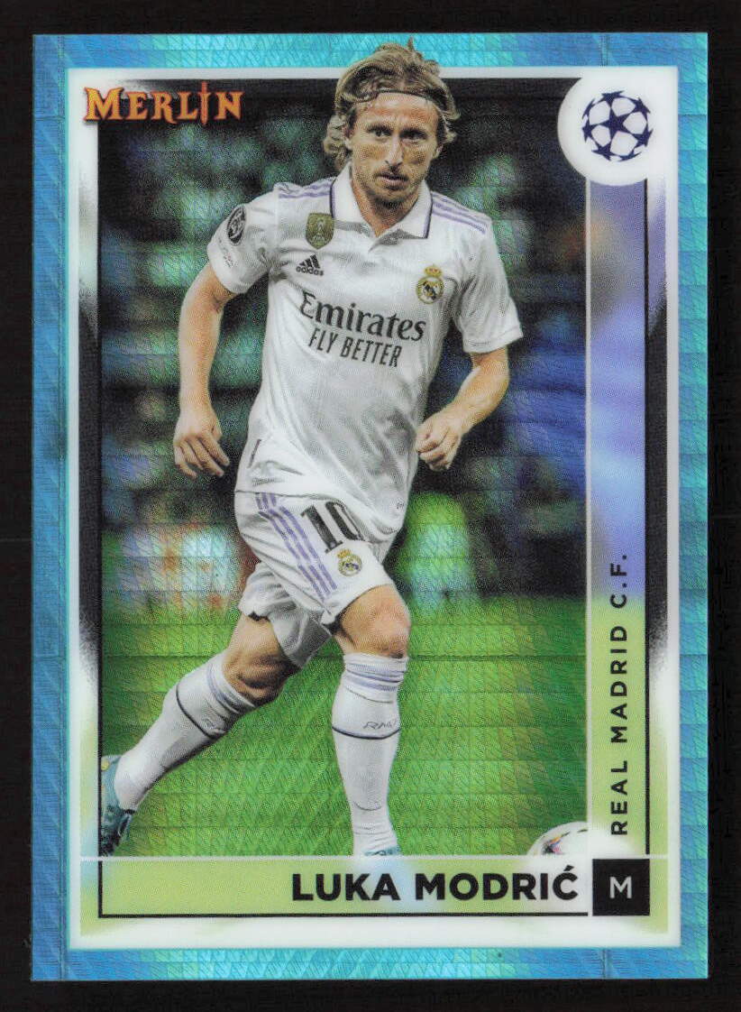2023 Topps Chrome Merlin UEFA #119 Luka Modric Aqua Prism 