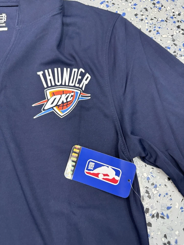 New NWT OKC Ultra Game Oklahoma City Thunder 1/4 Zip Size Small Pullover Blue - Image 2 of 3
