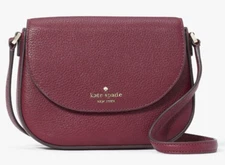 Kate Spade Leila Mini Flap Crossbody Dark Purple Leather WLR00396 NWT $239 FS