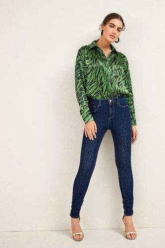 APPLE GREEN AND BLACK ZEBRA ANIMAL PRINT SATIN BLOUSE, NEXT SIZE 14 NEW WITH TAG - Picture 8 of 8