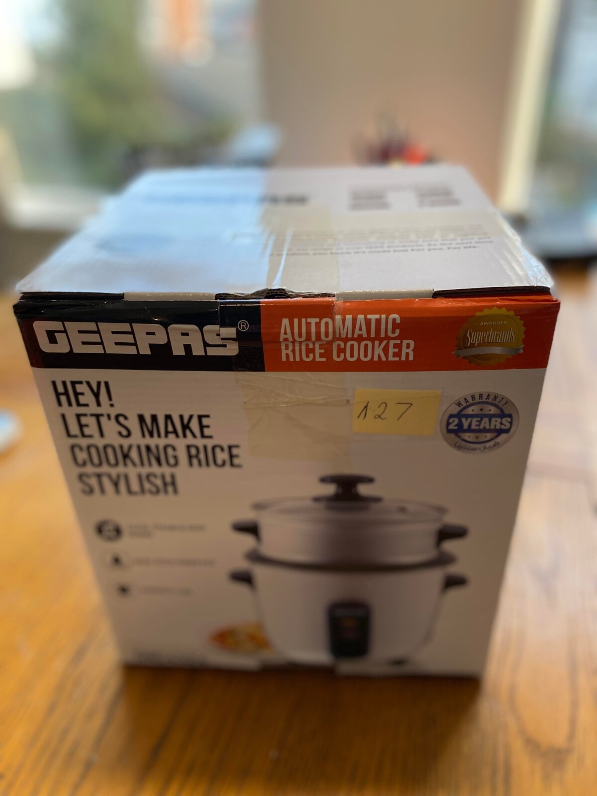 Geepas 0.6L Rice Cooker with Steamer 350W NonStick Inner Pot