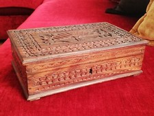Boite à bijoux coffre ancien en bois d'Inde