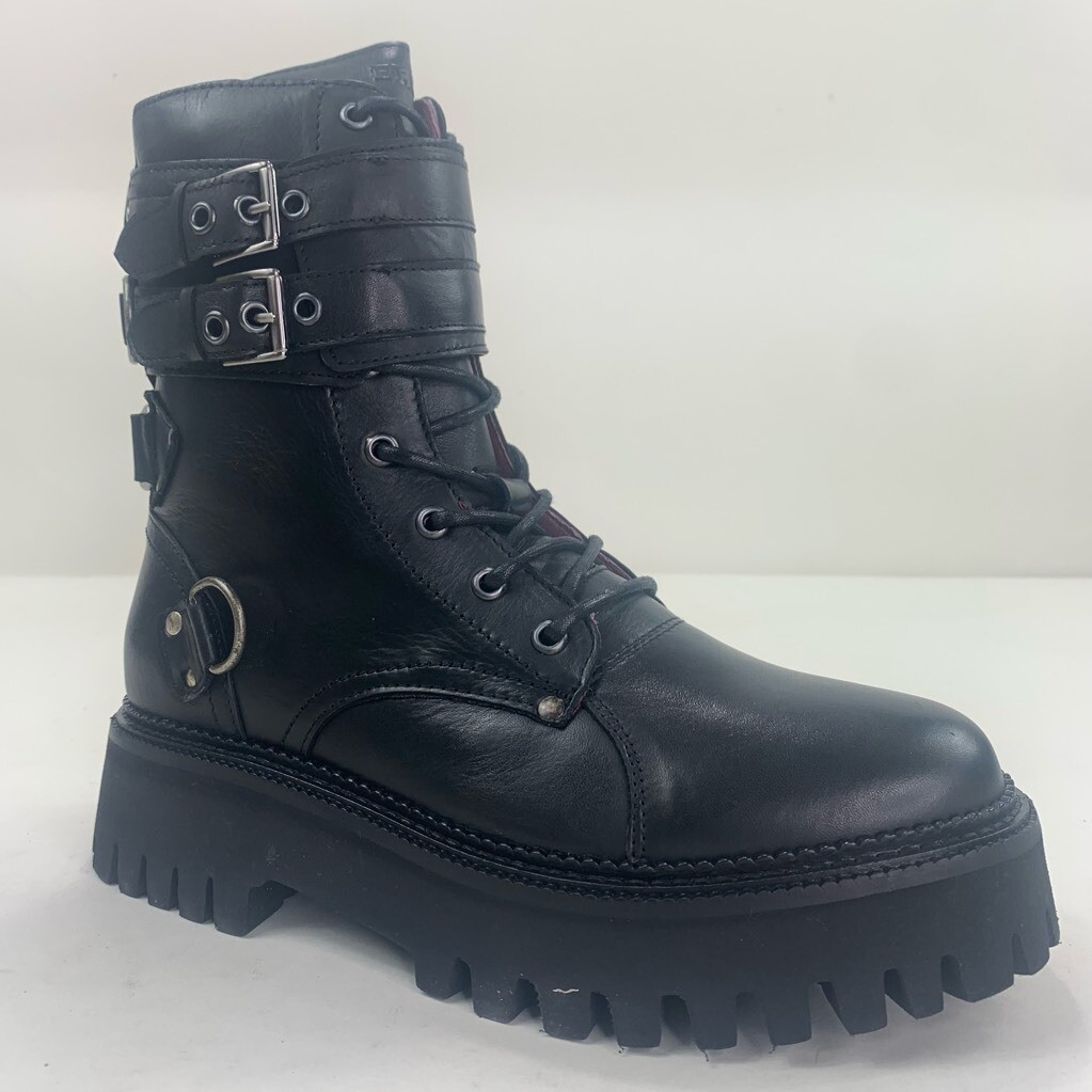 Bronx Womens Motorcycle Boots Black 