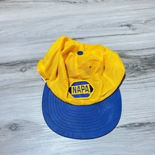 Vintage Napa Snap Back Hat Cap Yellow Blue Patch Logo Cars Car Parts 90s