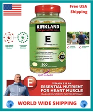 Kirkland Vitamin E 180 MG 400 IU 500 Softgels Strong Antioxidant World Wide Ship