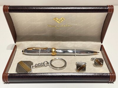 Mario Valentino ペン 7本セット VINTAGE LUXURY ITALY SET BALLPOINT PEN,CUFF LINKS,KEY HOLDER