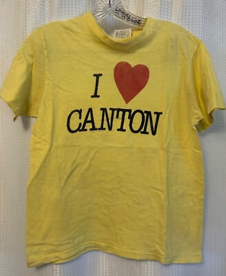 VTG 80s I Love Canton t-shirt Kitsch Size M Kitsch Fun Cute