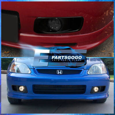 JDM Style Smoked Front Fog Light Kit For 1999-2000 Honda Civic (2/3/4 Door) – Pair With H3 Bulbs & Wiring Harness