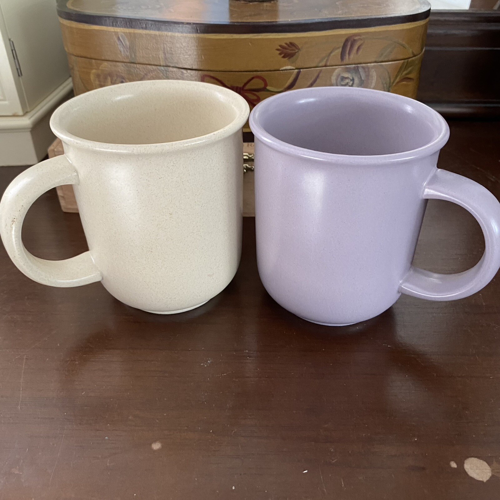 Libbey Tableware Stoneware Mugs Purple Beige Drinkware eBay