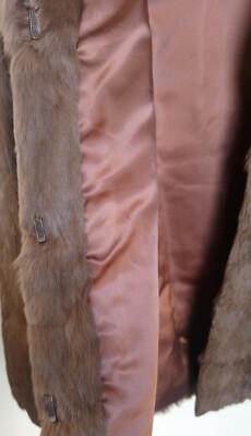 Veste Blouson En Fourrure De Lapin Vintage – Taille 40 Des Années 70, Marron