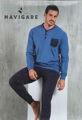 MENS BOY PURE COTTON SERAPHIM PATTERN LONG PYJAMAS NAVIGATE ART. 141811