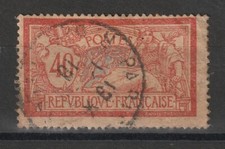Timbre : YT 119b - Type Merson, rouge & bleu, 40 c